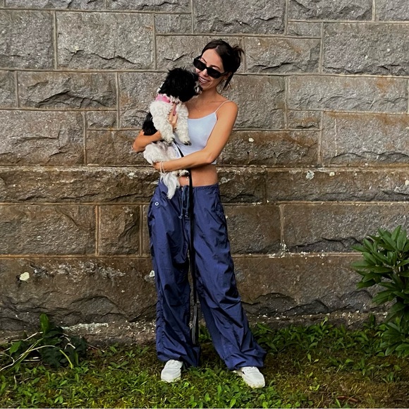 EDIKTED Navy Rian Nylon Cargo Pants - Picture 2 of 6